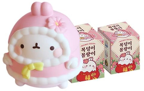 MOLANG Rabbit Blessing Series Blind Box Action Figures Mystery Box Cute Random Toys Birthday Gift Christmas Collectible Toy for Desktop Ornaments, （2 Pack）