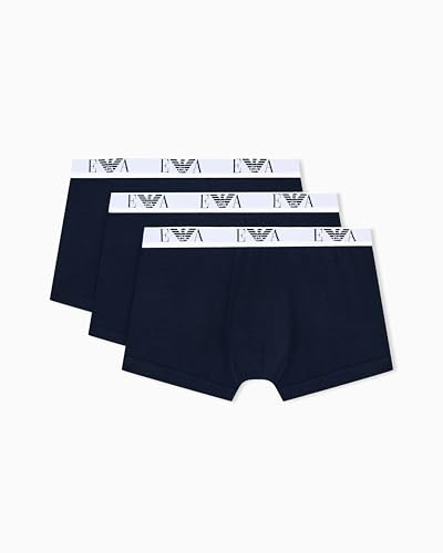 Emporio Armani Man's Bold Monogram - Confezione da 3 Boxer da Uomo, Blu, L, Armani Blue/Armani Blu/Armani Blue, L