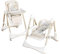 Reenborn PU-Leder Kinderhochstuhl, Schaukel & Babyfütterungs Doppelmodus, Zusammenklappbar und Umbaubar Kleinkinderhochstuhl mit Einstellmöglichkeiten, Abnehmbarem Doppeltablett, Rädern (8121 White)