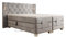 Luxusbetten24 Boxspringbett Livano Samt 160x200 elektrisch verstellbar mit LED | Bezug: Samt | Farbe: Hellgrau | Härtegrad: H3 (70-100kg)