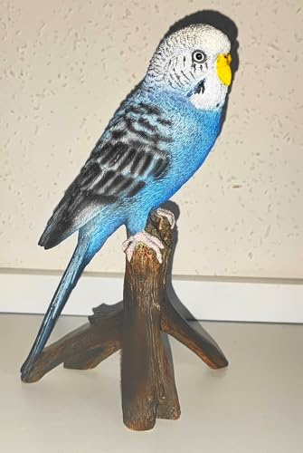 Rahm AngiesStrickZauber verkauft: Papagei - Dekofigur/Gartenfigur Vogel - Wellensittich blau/Polyresin/frostfest /
