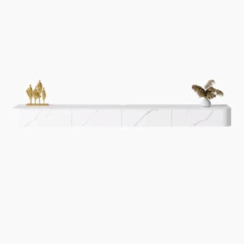 Media Console Rock Panel Floating TV Shelf, Wall-Mounted TV Console,Floating Entertainment Shelf,Floating Shelf for Under TV,Modern Floating TV Stand with Storage and Drawers for Living Room Bedroom E