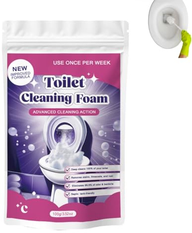 Fizzclean Toilet Cleaner,Fizz Clean Toilet Cleaning Foam,Touch Free Fizzy Foam Toilets Cleaner,Toilet Limescale Remover To/ilet Cleaner Tablets,Toil/et Bowl Cleaner,To/ilet Descaler Heavy Duty,100g