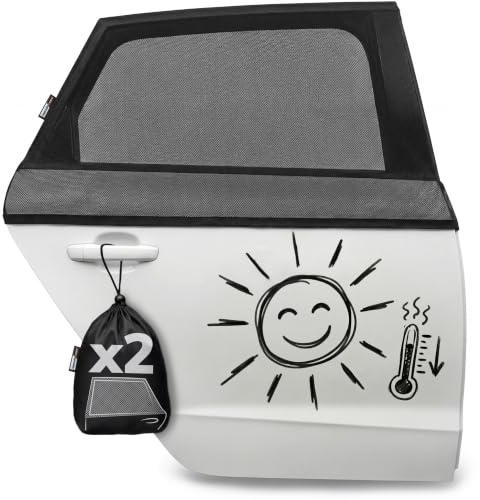 Upgrade4cars 2 x Auto Sonnenschutz Netz Baby UPF 15 mit UV Schutz | Sonnenblende elastisch | Passt auf die meisten Seitenscheiben | Unkomplizierte & Schnelle Montage