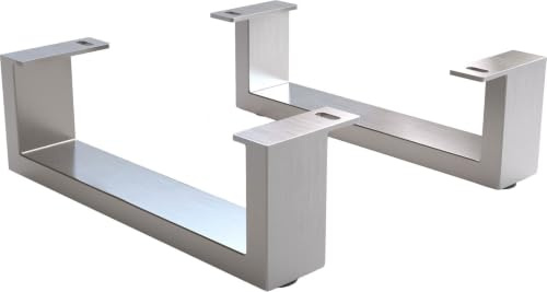 DELIFE Fuß Kufe Edelstahl gebürstet 12,5 cm für Kastenmöbel der Tiefe 45 cm | (2er Set)