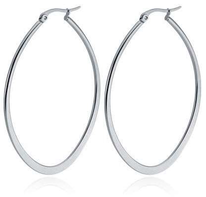 Oval Ohrringe Cilla Jewels Edelstahl Silber-60mm