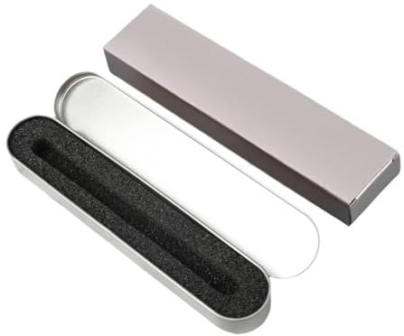 SiaBiced Metal Pencil Case Rectangular Tin Storage Box Pen Holder with Lid Made of Metal for Organization School Office Household, Silver Sponge Lining