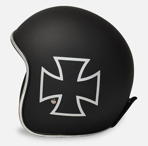 Jet Helm Biker Chopper Motorrad Jethelm Custom Biker Matt Schwarz