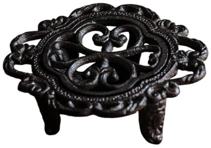 Ioensy Heavy-duty Cast Iron Teapot And Plate Warmer for Tea Lights, Ideal for Balconies, Patios And Hotels, Style A
