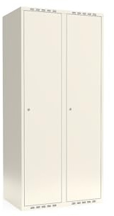 kaiserkraft | Spind Fydor | 2 Abteile | Weiß | B 800 mm | Flache Dachform | Zylinderschloss