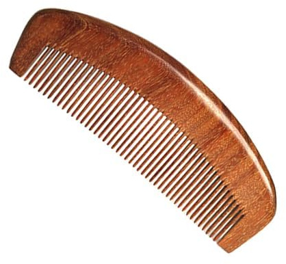 Peigne en Bois de Santal Vert Doré, 12CM Forme de Lune, Brosse à Cheveux Anti-Statique, Démêlage Sans Casser, Massage du Cuir Chevelu, Acupression pour la Relaxation, Cadeau Femme Maman