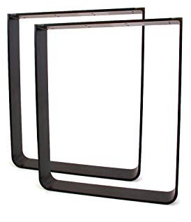 KTC Tec Tischgestell Stahl schwarz matt Struktur TGF 100x10 SMS 600 rund gebogen Tischkufe, 2 STK