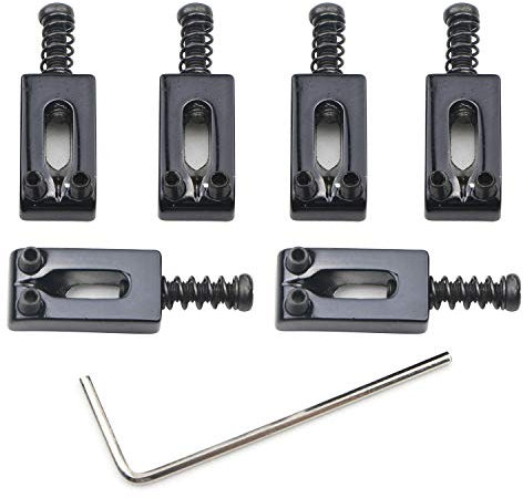 Unxuey Lot de 6 selles de chevalet de guitare électrique pour trémolo, Fender Stratocaster, Stratocaster Noir