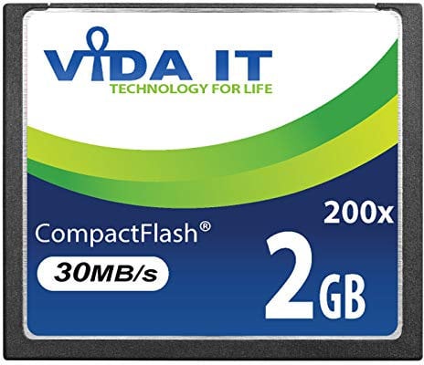 Vida IT 2GB CF Compact Flash High Speed Speicherkarte 200X Geschwindigkeit 30MB/s IDE 50 Pin für Canon EOS 10D EOS 20D EOS 20Da EOS 300D 30D 350D 400D 40D 50D 5D Mark II EOS 7D EOS D30 SLR Kamera