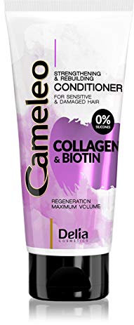Cameleo - Kollagen & Biotin Stärkung und Wiederaufbau Haarspülung für empfindliches und geschädigtes Haar, 200 ml