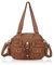 Angel Kiss sacs à main portés épaule femme Cuir Grand Capacité Sac Bandoulière Femme PU Synthétique Fourre-Tout avec bandoulière ajustable Sac de messager de bureau Shopping Voyage - marron