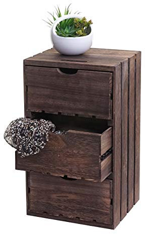 Mendler Kommode HWC-C62, Schubladenkommode Holzkiste, Shabby-Look Vintage 3 Schubladen 53x32x26cm - braun