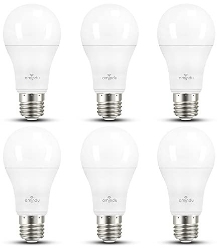 Amindu E27 LED Lampe dimmbar 13,6W ersetzt 100W warmweiß 2700 K – LED 6er Pack superhell – ideal für große Wohnzimmer, Schlafzimmer oder Küchen