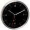 TFA Dostmann Funk Wanduhr, 60.3544.01, ohne Tickgeräusche, Küchenwanduhr, analog, aus Glas Edelstahl Schwarz-Silber, 245 x 41 mm
