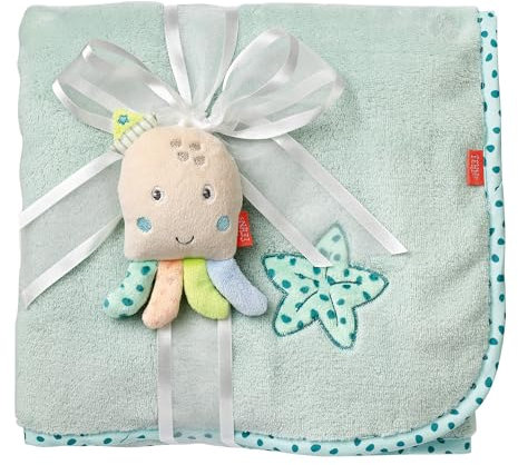 Fehn Kuscheldecke Oktopus - Kuschelige Schmusedecke als Babydecke - Schmusetuch & Krabbeldecke für Kinderwagen und Babyschale - ideales Schnuffeltuch und Erstlingsdecke - für Babys ab 0+ Monaten