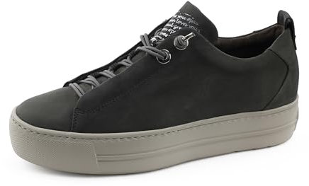 Paul Green Low-Top Sneaker Damen - Eva-Sohle, Elastische Schnürsenkel, Softes Leder Komfort - Büro & Freizeit Damenschuhe - Grau 15x
