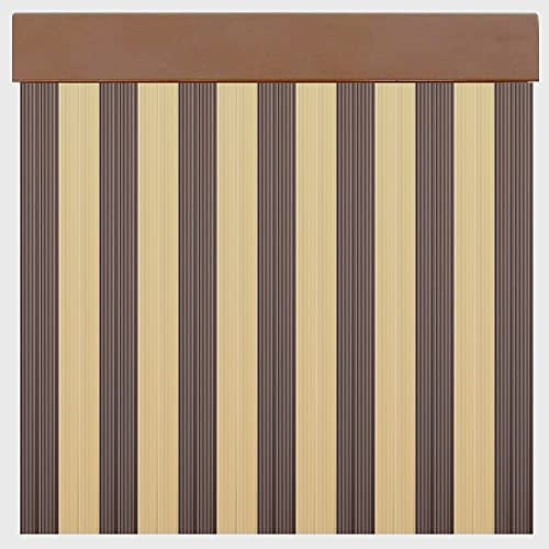 Cortinas Exterior Puerta de Tiras Beige y Marrón | Material Plástico PVC y Barra Aluminio | Ideal para Terraza, Jardín, etc | Anti moscas (ANCHO 90cm X 230cm LARGO)