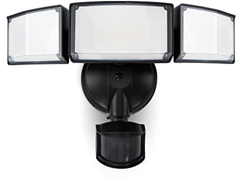 LUTEC 72W 7500LM LED Security Lights Motion Sensor Light Outdoor, 5000K Daylight, IP65 Waterproof, Dusk to Dawn, 3-Head Motion Detected Flood Light for Garage, Yard, Porch(Black)