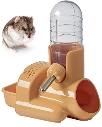 Hamster Wasserflasche, 3 in 1 freistehender automatischer Wasserspender (Orange)