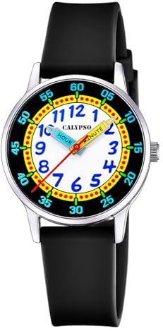 Calypso Mädchenuhr Analog - Kautschuk Schwarz - Quarzwerk - Kratzfestes Mineralglas - Wasserdicht 5 ATM - Special Prices - K5826/6