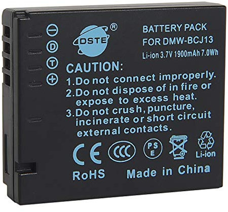 DSTE Ersatz Batterie Akku kompatibel mit Panasonic DMW-BCJ13E DMW-BCJ13PP Lumix DMC-LX5 DMC-LX5GK DMC-LX5K DMC-LX5W DMC-LX55 DMC-LX7 DMC-LX7GK Leica D-LUX5 D-LUX6 Kamera