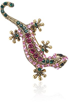 Oenothera Broche Lézard, Vintage Broche Lézard, Broche En Cristal Lézard, pour Femmes Filles Fête de Mariage Cadeaux de Décoration, colliers broches décoratives badges bijoux vestes chemises