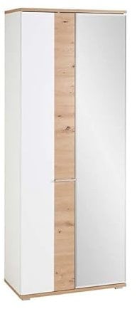 Froschkönig24 Signo Garderobenschrank Schrank Weiß matt/Artisan Eiche Nachbildung