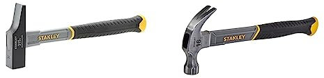 STANLEY STHT0-54159 Marteau de menuisier, Gris & Stht0-51309 Arrache-Clous - manche en Fibre de Verre - Poignée Grip - manche Bi matière- - Liaison Epoxy - 450 G