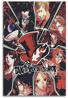 VZRSQZK Videospiel Persona 5 Poster Poster Dekorative Malerei Leinwand Wandposter und Kunstdruck Moderne Familie Schlafzimmer Dekor Poster 20 x 30 cm