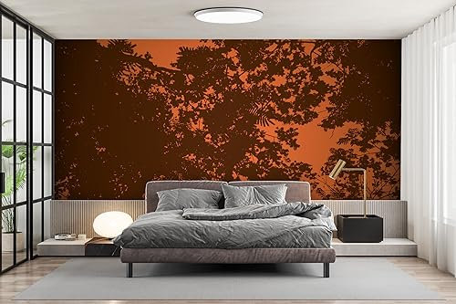 Graph Cover MAMBO DECO Papier Peint Panoramique Bimi, Tapisserie Géante Murale intissée 160g à encoller, pour Salon Chambre parentale restaurant Décoration Murale. (434 x 290 cm, Orange)