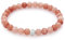 day.berlin Damen Perlenarmband Neo, Flower Achat Naturstein Armband mit 6mm Edelsteinen, flexibles Zugband 17cm lang, handgeknüpft mit Strass Perle