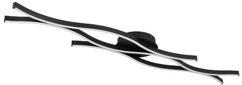 GLOBO LED-Deckenleuchte - Schwarz - Weiß - Kunststoff - Metall - 1-flammig - B 107 cm
