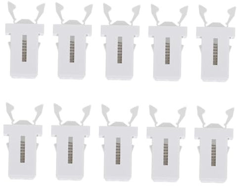 10Pcs White Trash can Lock Buckles Push-Type Replacement Clips for Garbage can Lids Plastic Trash Bin Press Locks