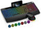 BlueFinger Clavier et souris sans fil rétroéclairé, clavier de jeu ergonomique rechargeable 2,4 G avec repose-poignet, support de téléphone, bouton de volume, clavier lumineux silencieux avec souris