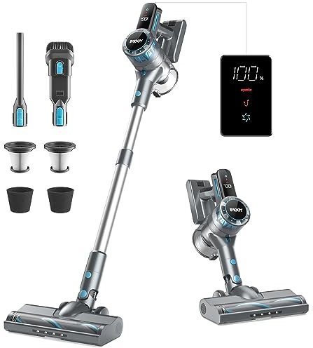 Belife Akku Staubsauger, 380W Staubsauger Kabellos, Cordless Vacuum Cleaner with 45mins Laufzeit, Bürstenloser Motor, LED-Anzeige, Leichtgewicht akkusauger für Hartboden Tierhaare Teppich