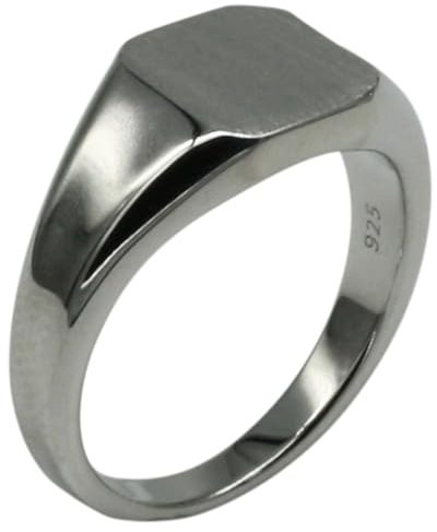 Feiner eleganter Siegelring 925er Silber mit Gravurplatte, Größe:61 (19.4 mm)