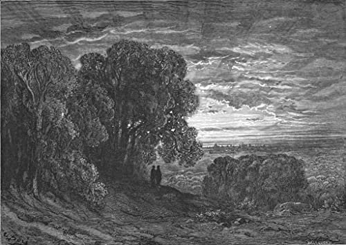 PSVDCTOO Vintage Malerei Poster Leinwand Malerei Die zwei pilger in highgate von gustave dore Drucke auf Leinwand für Home Dekoration 60x90cm