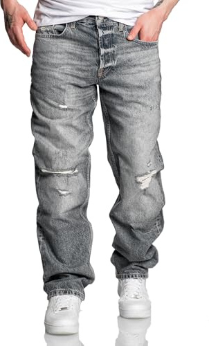 REPUBLIX Herren Loose-Fit 90s Denim Jeans Hose Straight Baggy R7032