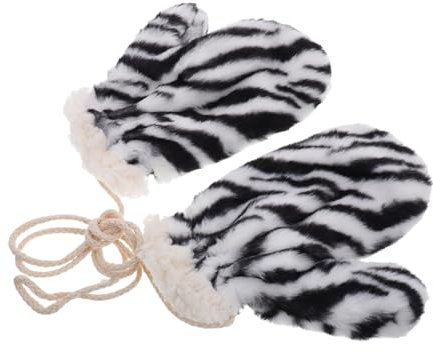 TINEASUR 1paar Zebra Handschuhe Für Winterhandschuhe Mit Warm Und Für Radfahren Spazierengehen Und Einfarbig Und