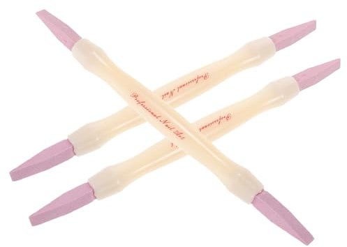 OSOLADY 3pcs Nail File Cuticle Remover Sanding Sticks Nail Art Pen Portable Pedicure Tool