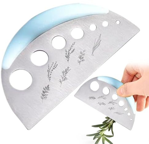 Kräuterabstreifer, 2 In 1 Kräuterschneider & Entblätterer, 7 Loch Edelstahl Kräuterzange Blatt Stripper Abstreifen Werkzeuge für Basilikum, Rosmarin, Thymian, Spülmaschinenfest