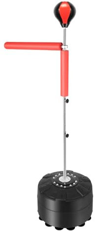 KANBCNG Boxsack mit Ständer Boxsack Stehend Einstellbarer Höhe 130,5–157,5 cm 360° Flexibler Schwenkarm 90° Zurückprallende Boxball 14 Saugnäpfe Erwachsene Punchingball Zuhause Box Sack