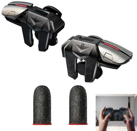 Uliwamowi Triggers 6 Dita Joystick Controller, Gioco Mobile Trigger, Trigger L1R1 L2R2 per iPhone Android, Controller Mobile con Grilletti Sensibili, Gamepad Gioco Ergonomico Smartphone