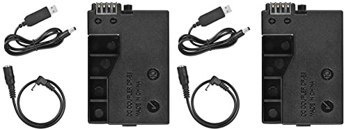Uikdjgu 2X -E8 Dummy mit DC Power Bank USB Adapter Kabel für LP-E8 für 550D 600D 650D 700D DSLR Kameras