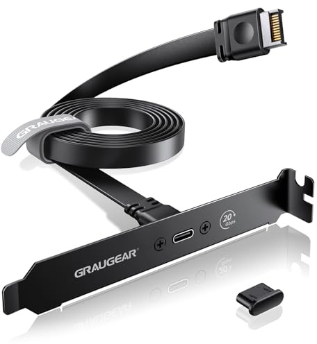 GRAUGEAR 20Gbit/s USB Port Typ-C in PCI Slot I 20G USB C Verlängerung Black